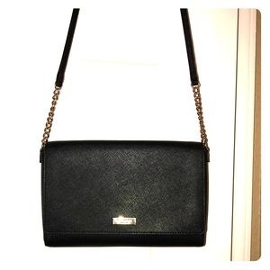 kate spade black and gold crossbody purse